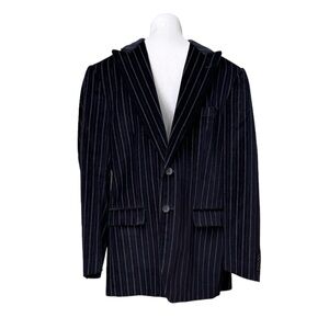 Versace Collection Velour Striped Men’s Blazer Navy 56R